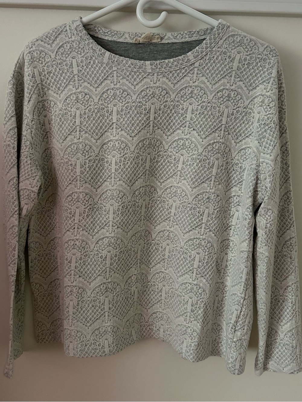 Jane and Delancey Cream Knit Pullover with Lace Texture